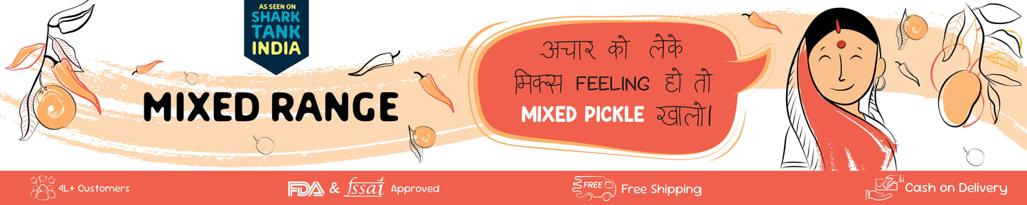 Banner for the mixed pickle range by FarmDidi