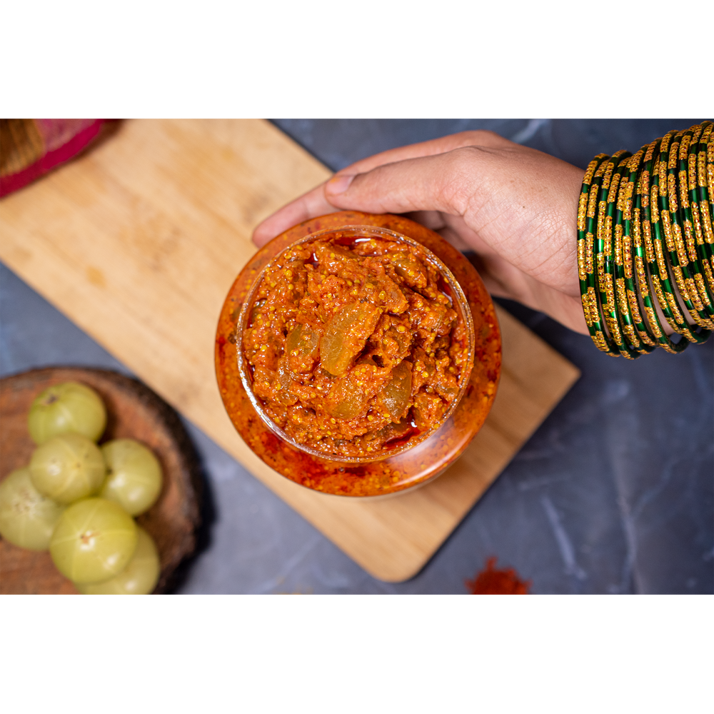 Discover the benefits of Amla pickle – rich in vitamin C, boosts immunity, aids digestion & supports heart health. A healthy and tasty  addition to your everyday meals!