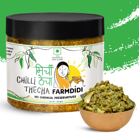 Green Chilli Thecha | Hari Mirch ka Thecha