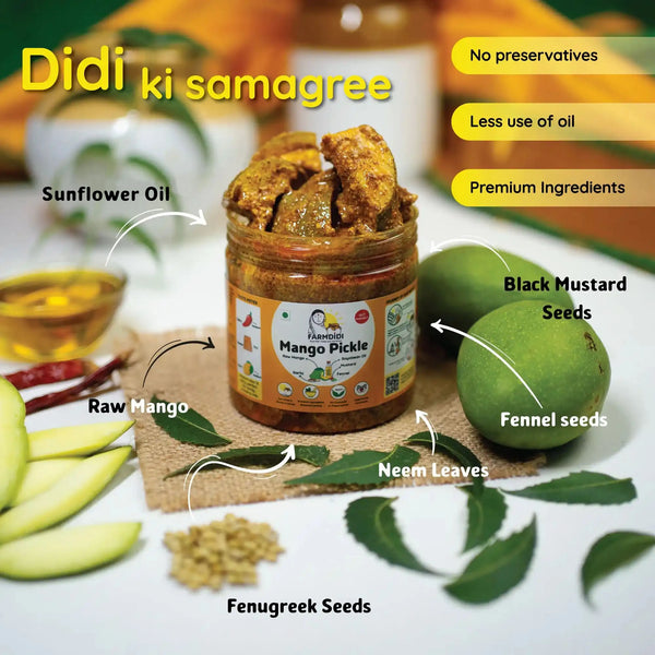 Homemade mango pickle, Aam ka achar, Indian pickle from Farmdidi