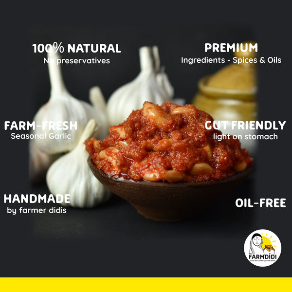 Garlic chutney, Lehsun ki chutney, Indian chutney, Farmdidi