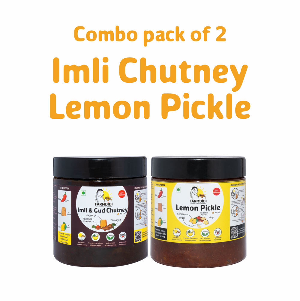 Combo Pack of 2 Imli Chutney X Lemon Pickle