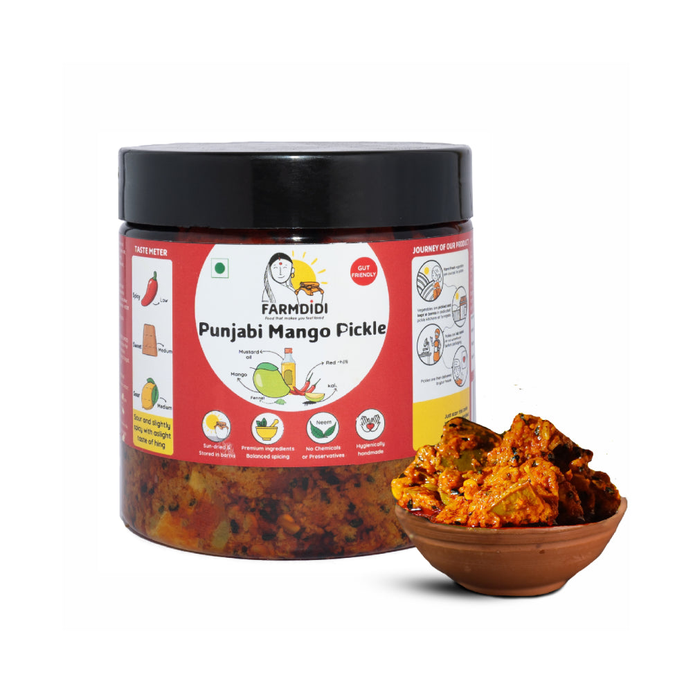 
                  
                    Punjabi mango pickle, North Indian mango pickle from Farmdidi
                  
                