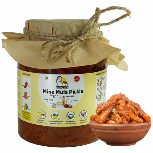 Mine mula achar, Coleus root pickle, Indian pickle from Farmdidi