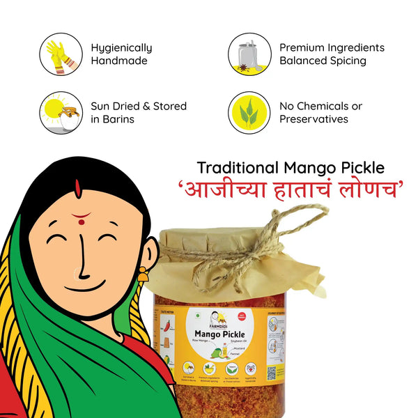 Homemade mango pickle, Aam ka achar, Indian pickle from Farmdidi