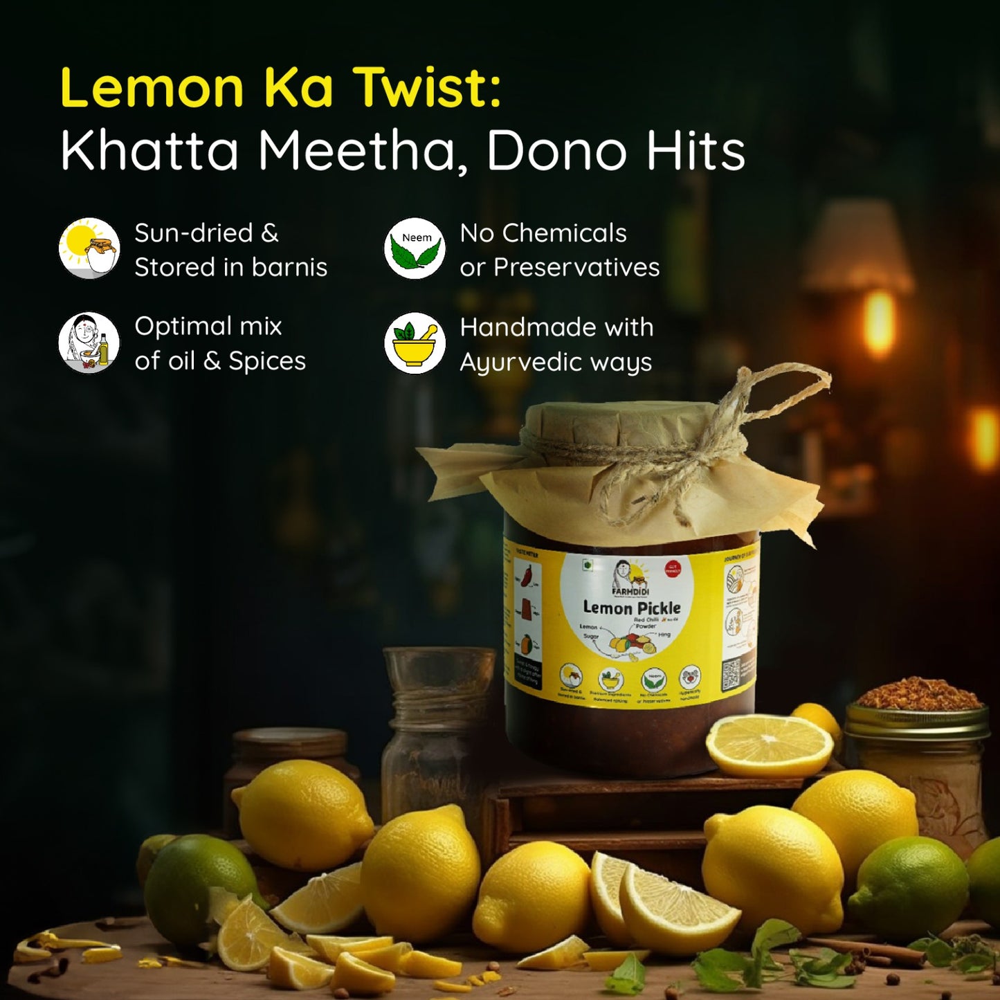 
                  
                    Crushed Lemon Pickle | Nimbu ka Achar
                  
                