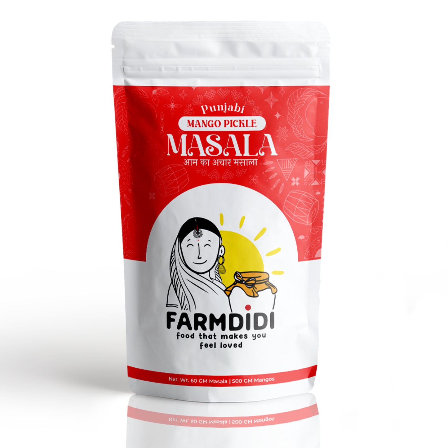 FarmDidi Punjabi Mango Pickle Masala packet containing 60gm masala