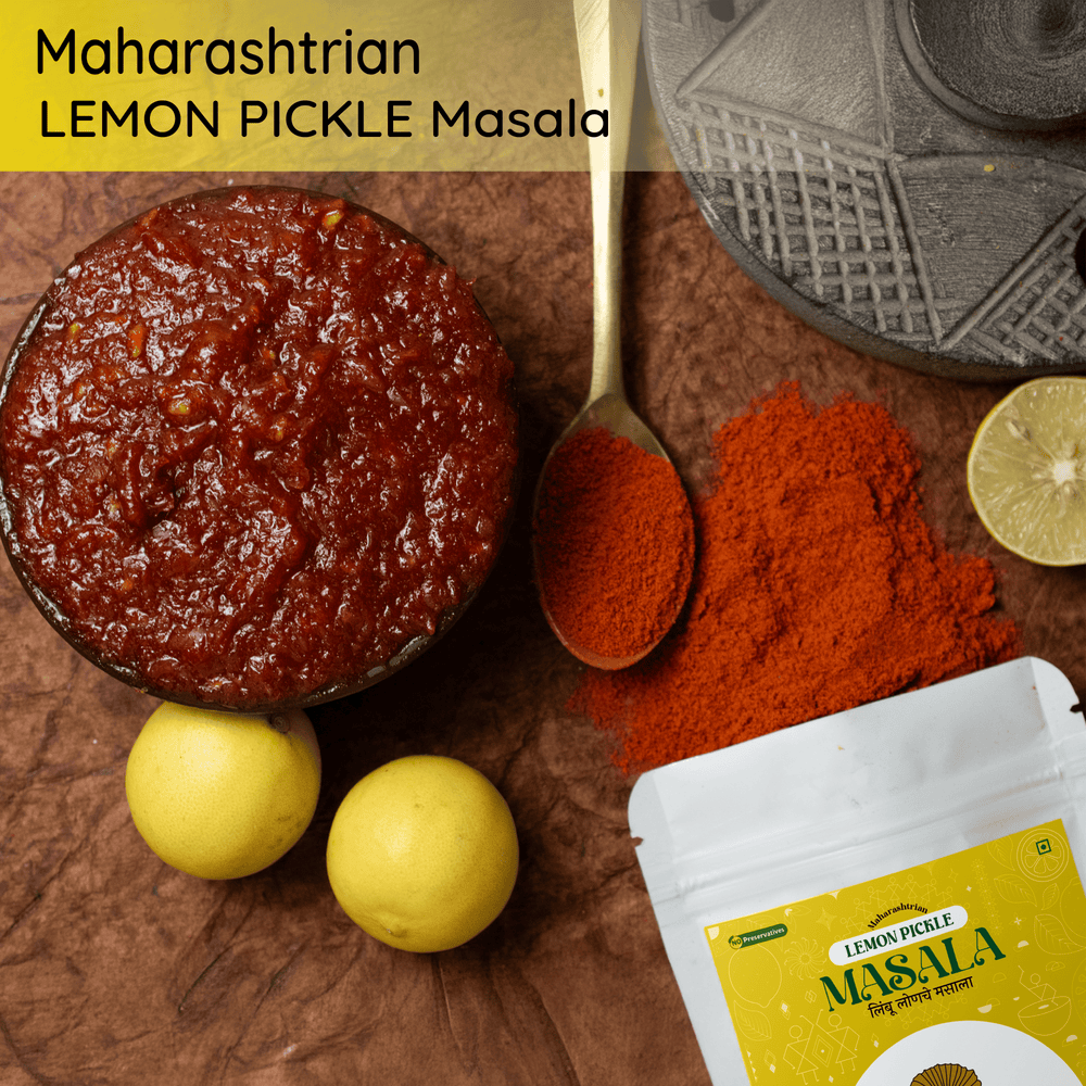 
                  
                    FarmDidi Maharashtrian Lemon Pickle Masala packet containing 60gm masala
                  
                