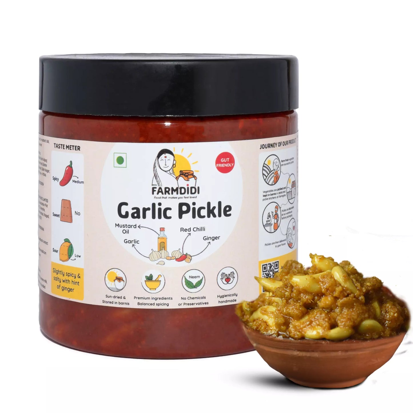 
                  
                    Garlic pickle, Lehsun ka achar, Indian pickle from Farmdidi
                  
                