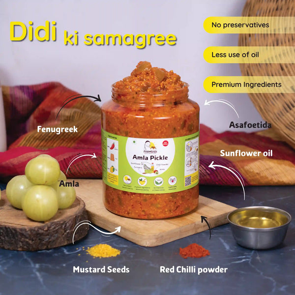 Amla pickle, Amla ka achar, Indian pickle from Farmdidi