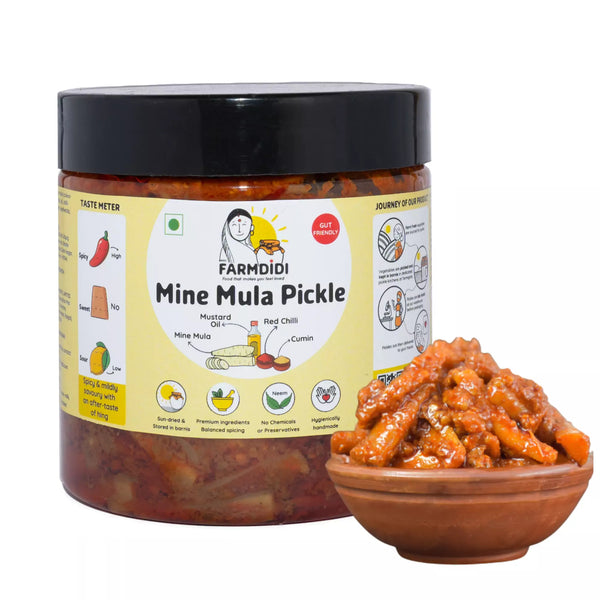 Mine mula achar, Coleus root pickle, Indian pickle from Farmdidi