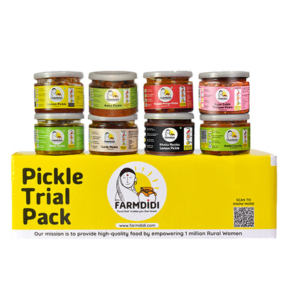Nani's special trial pack by FarmDidi. Pack of 8 Pickles. Homemade using premium ingredients.