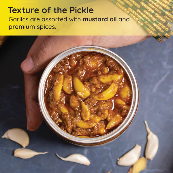 Garlic pickle, Lehsun ka achar, Indian pickle from Farmdidi